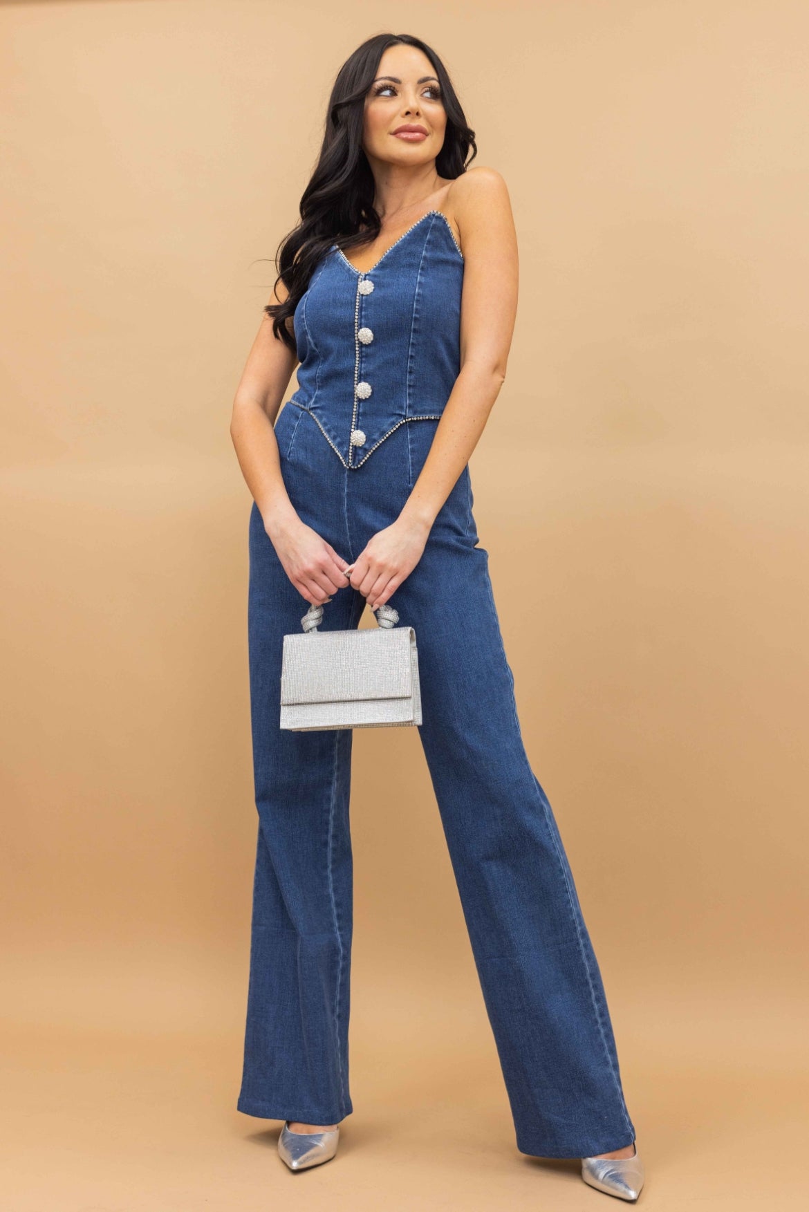 Washed Denim Jumpsuit