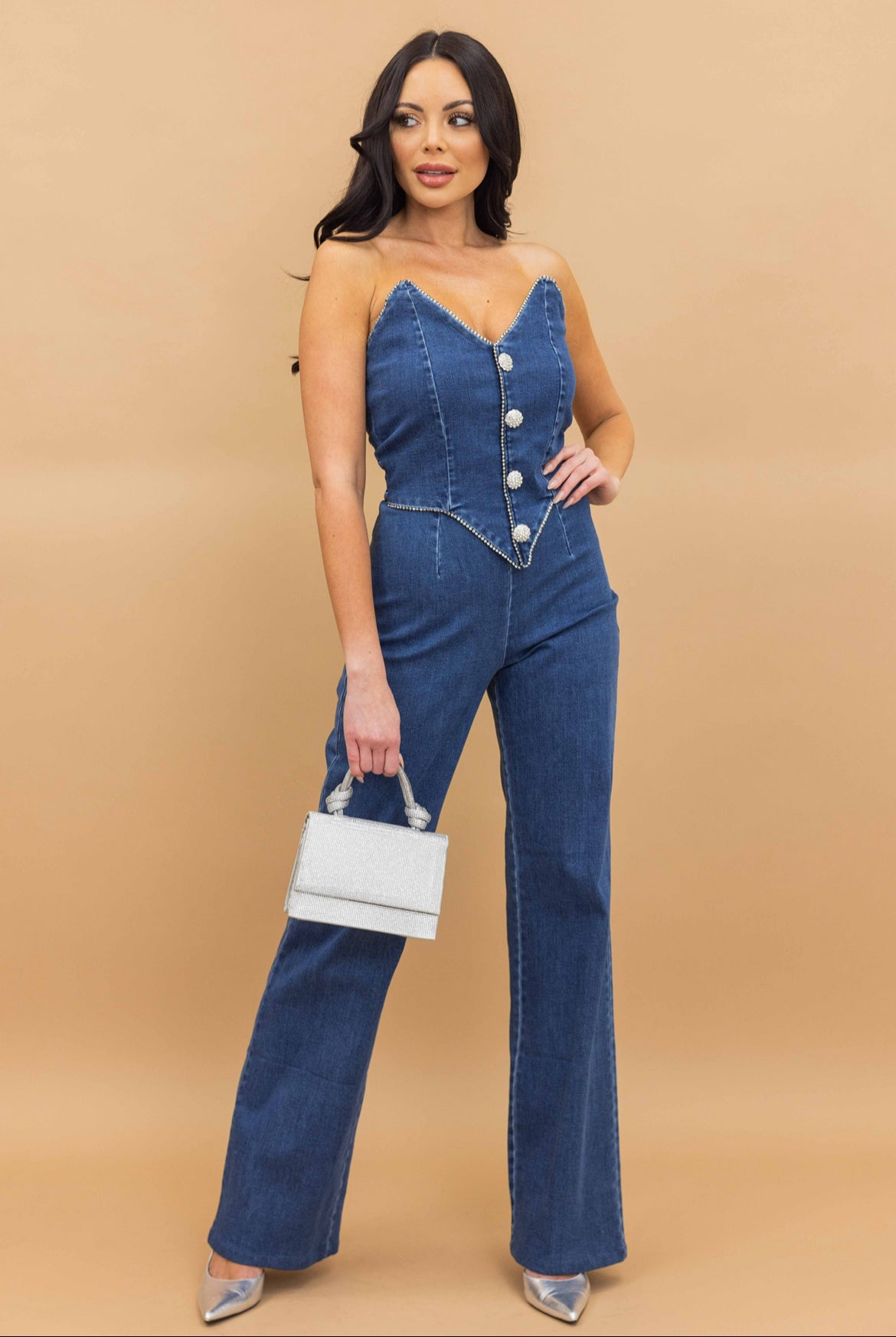 Washed Denim Jumpsuit