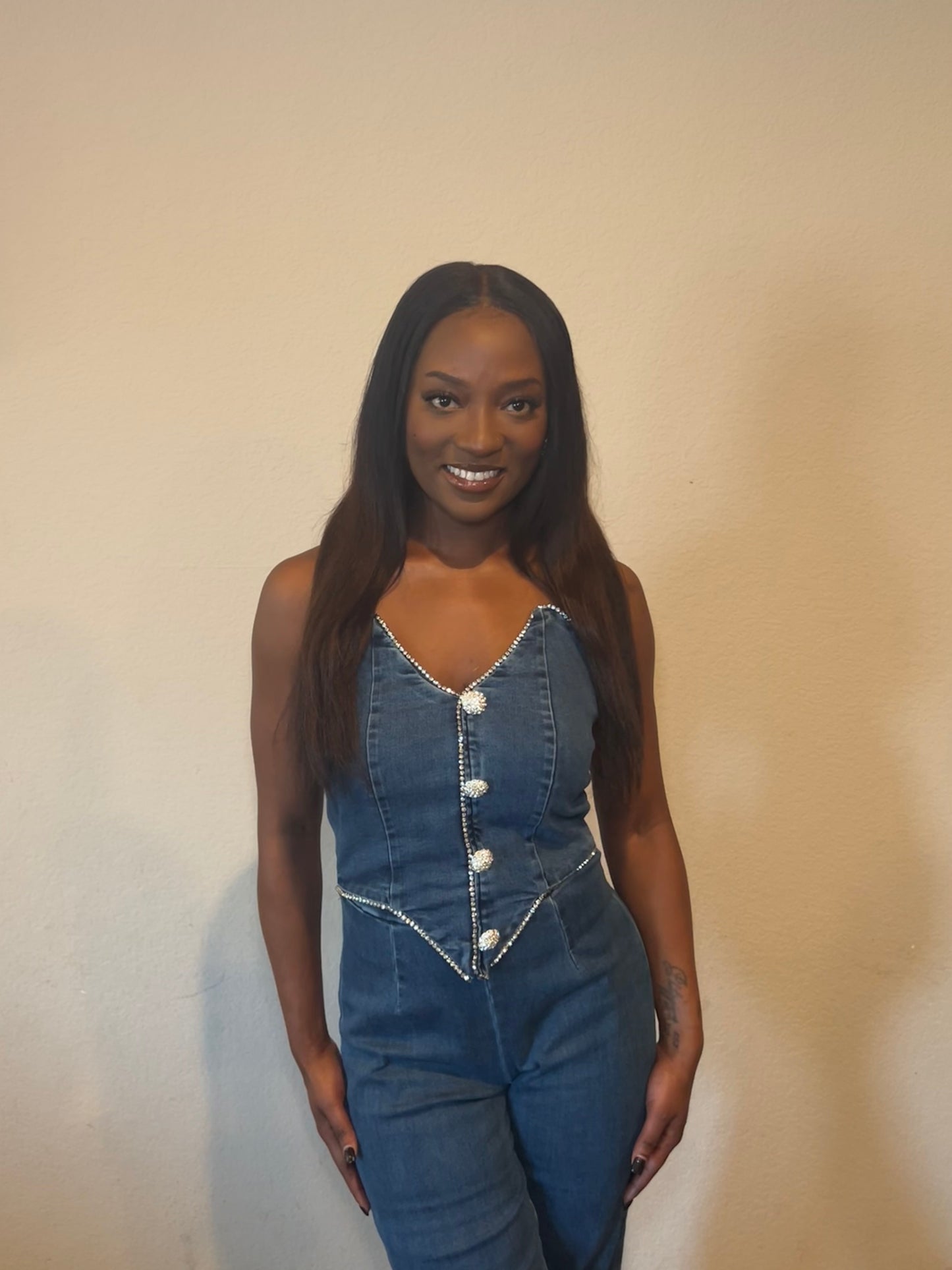 Washed Denim Jumpsuit