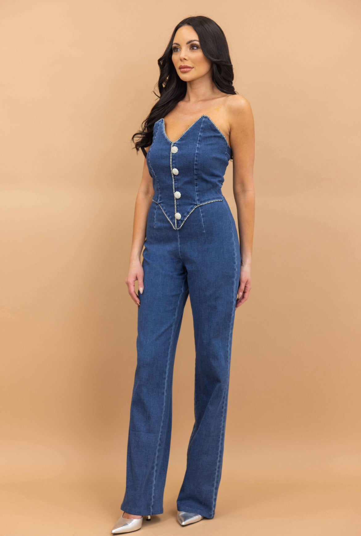 Washed Denim Jumpsuit